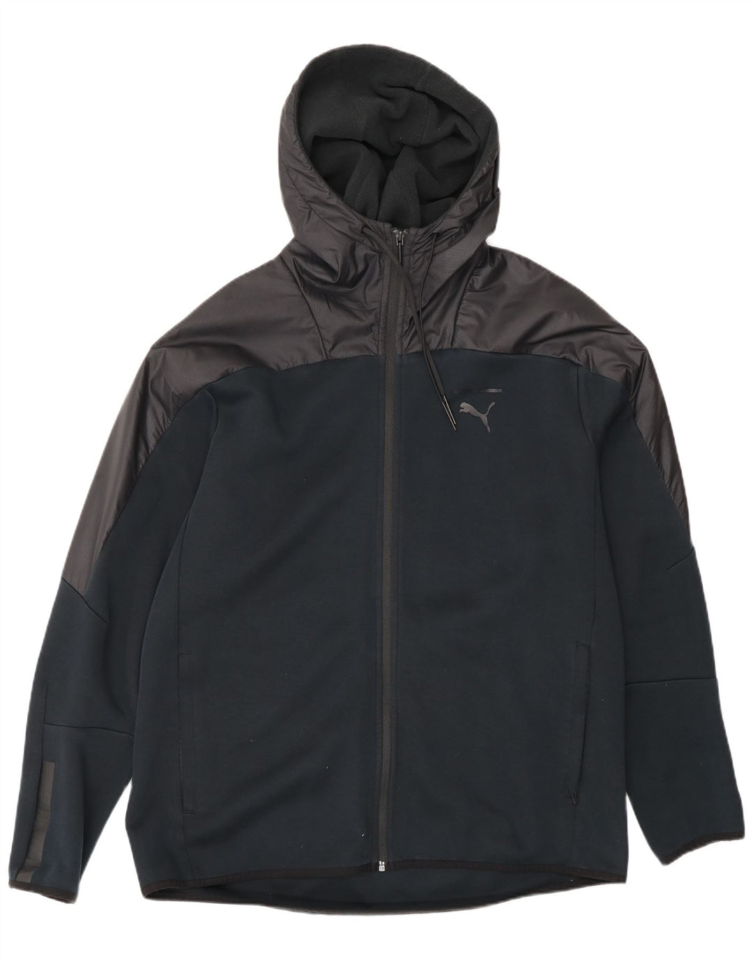 Puma Chaqueta de chándal con capucha para hombre, talla grande, color negro