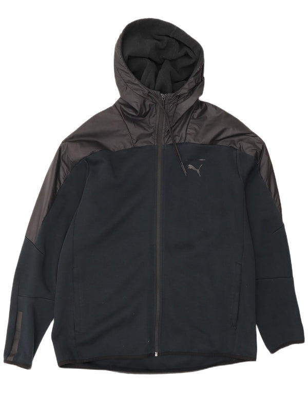 Puma Chaqueta de chándal con capucha para hombre, talla grande, color negro