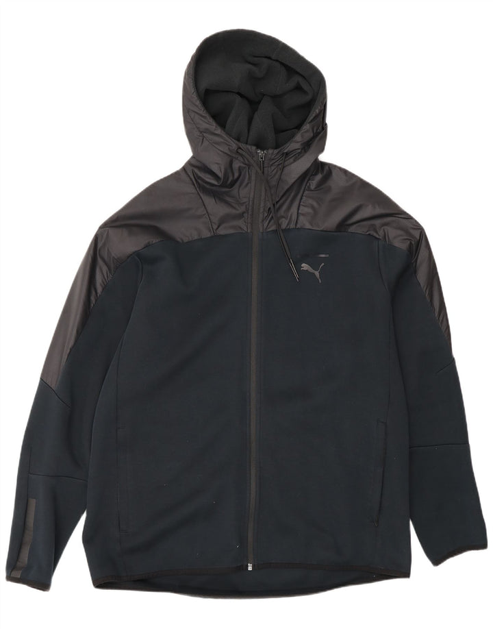 Puma Chaqueta de chándal con capucha para hombre, talla grande, color negro