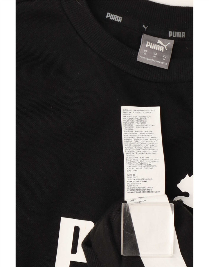 Puma Mujer Graphic Sudadera Jumper UK 14 Mediano Negro Algodón