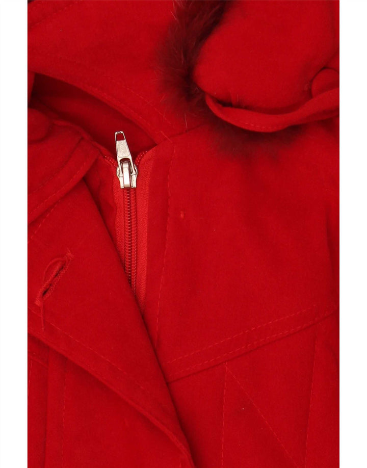 Vintage mujer con capucha chaqueta parka de gran tamaño Reino Unido 18 XL poliéster rojo