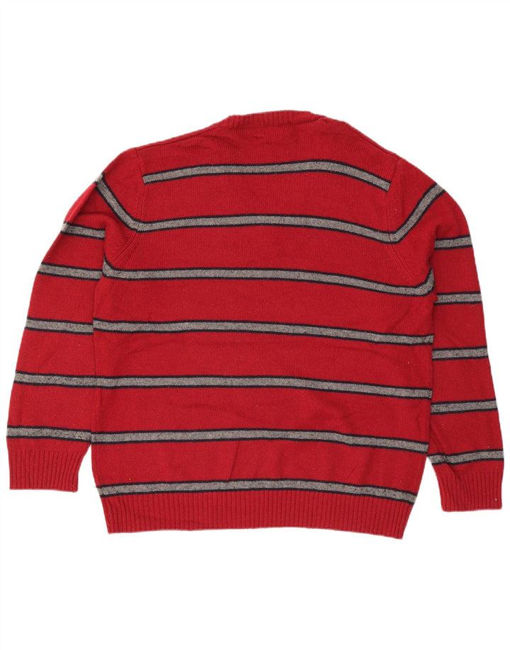 Marks & Spencer - Jersey para hombre con cuello en V, color azul, talla grande, rayas rojas
