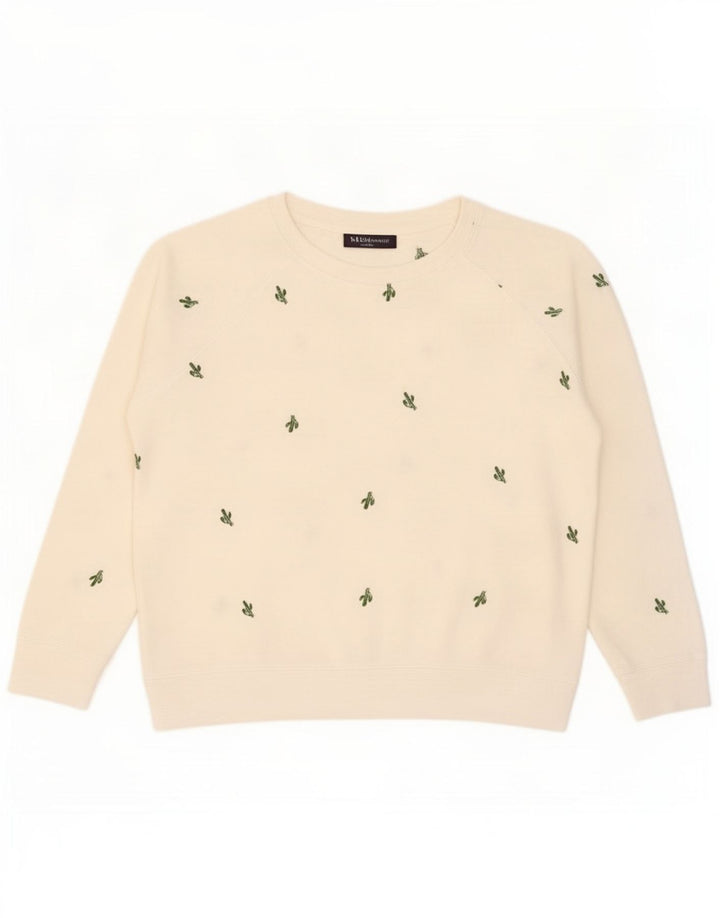 Marks & Spencer - Sudadera con estampado abstracto para mujer, talla 40, color blanco