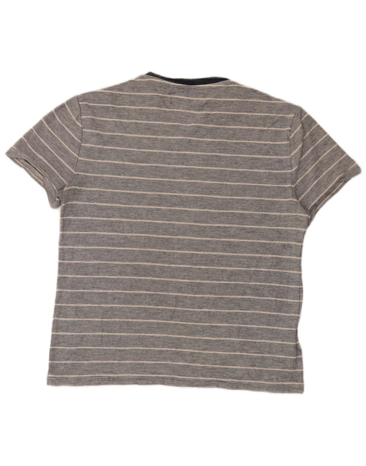 Camiseta Penguin Hombre Top Algodón A Rayas Gris Medio