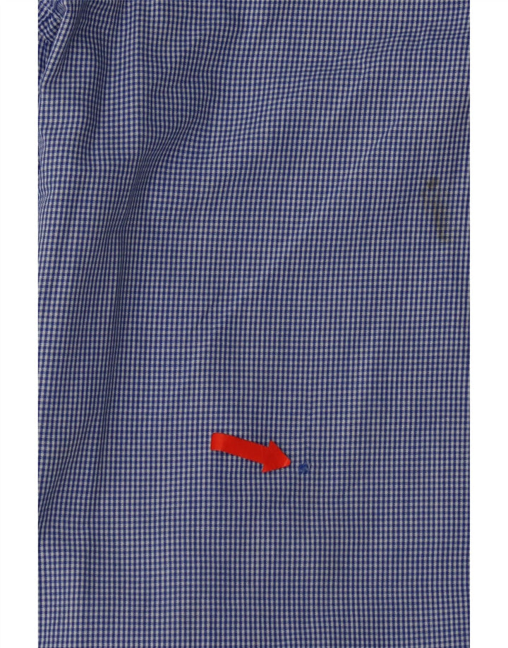 Camisa Izod Hombre Grande Algodón Vichy Azul
