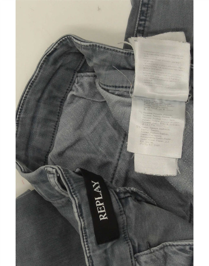 Replay Vaqueros ajustados para hombre W34 L32 Algodón gris