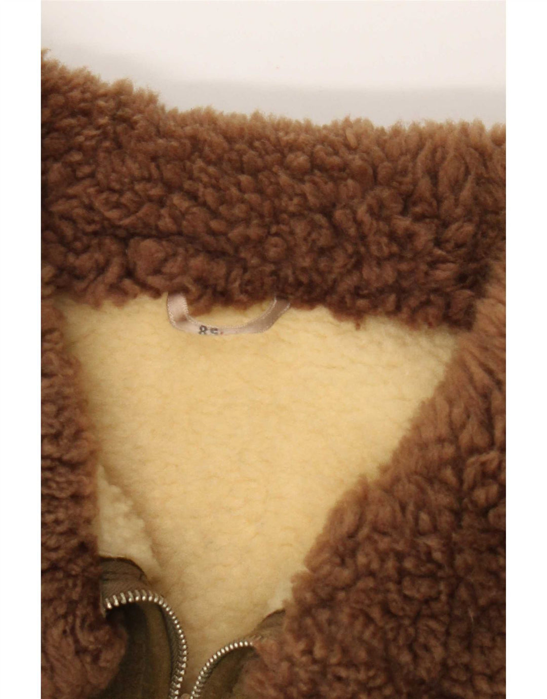 Vintage Hombres Sherpa Ante Chaqueta IT 58 4XL Caqui