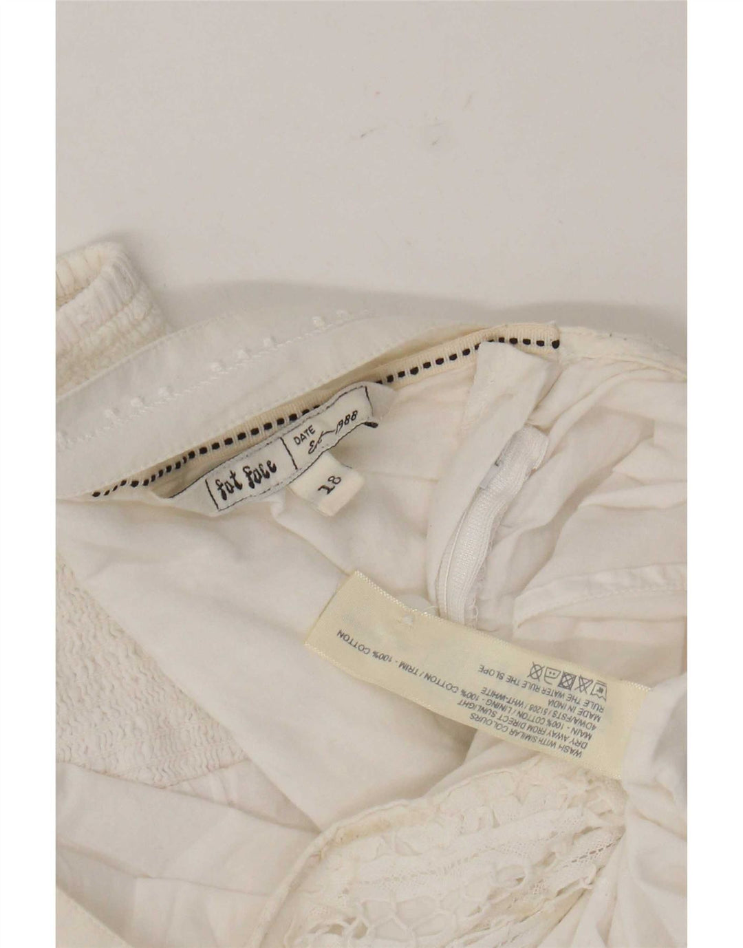 Top de tirantes para mujer Fat Face UK 40 XL Algodón blanco