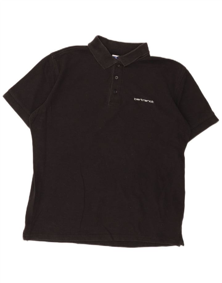 Russell Athletic Polo para hombre de algodón negro mediano