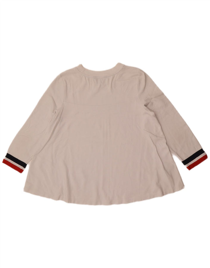 Tommy Hilfiger Top para mujer manga 3/4 UK 10 Small White Stripes