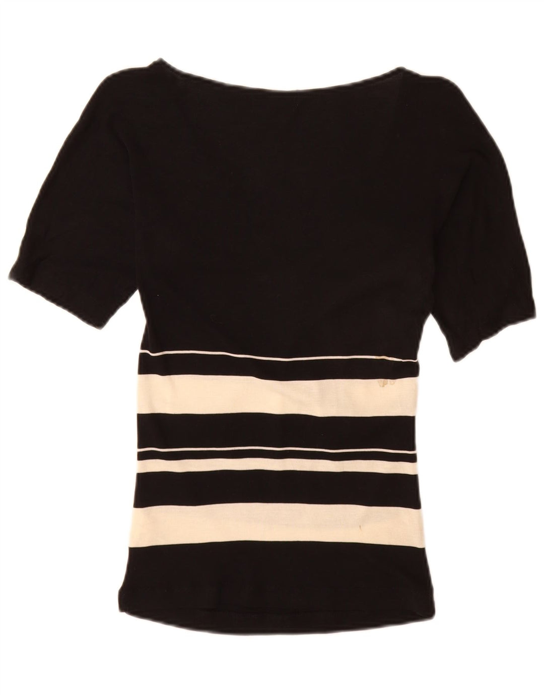 Zara Mujer Blusa Top UK 42 Medium Black Colourblock Lyocell