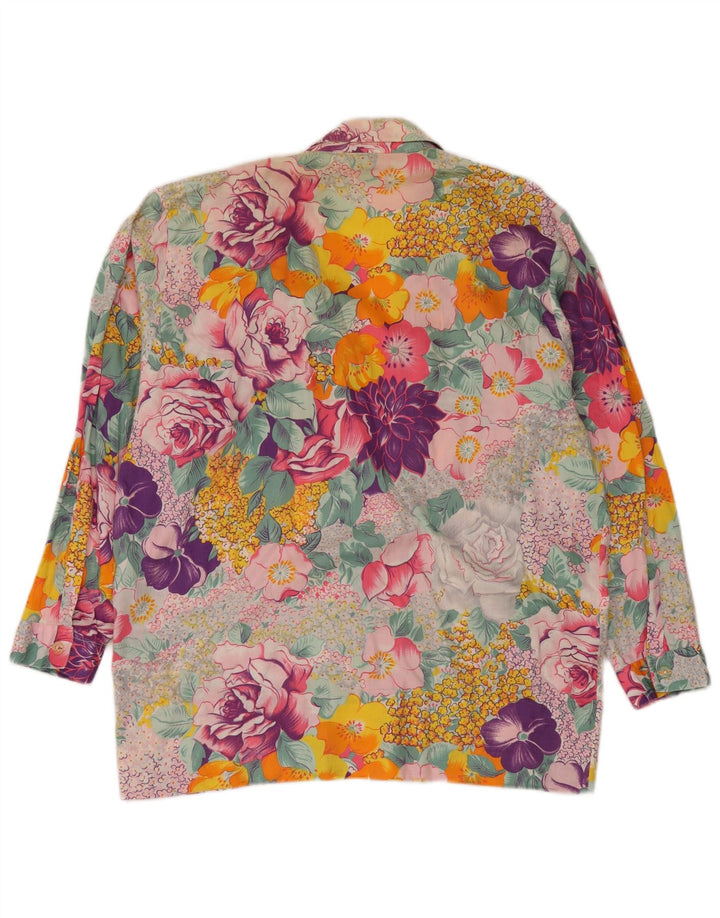 BENETTON Chaqueta tipo blazer de 2 botones para mujer IT 44 Mediana Multicolor Floral