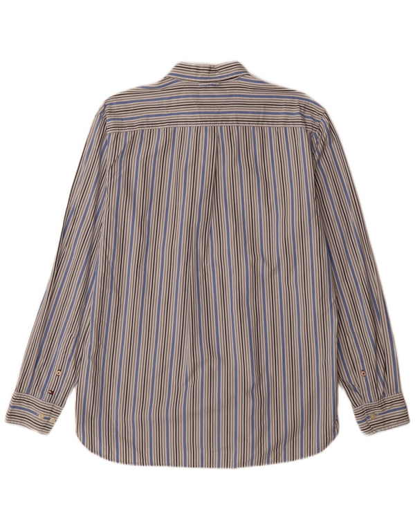 Camisa Tommy Hilfiger Hombre Algodón Azul Medio Rayas Pintadas