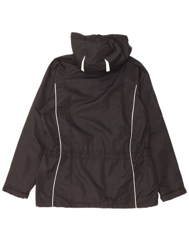 Brugi Chubasquero con capucha para mujer UK 40 Mediano Negro Colorblock Poliéster