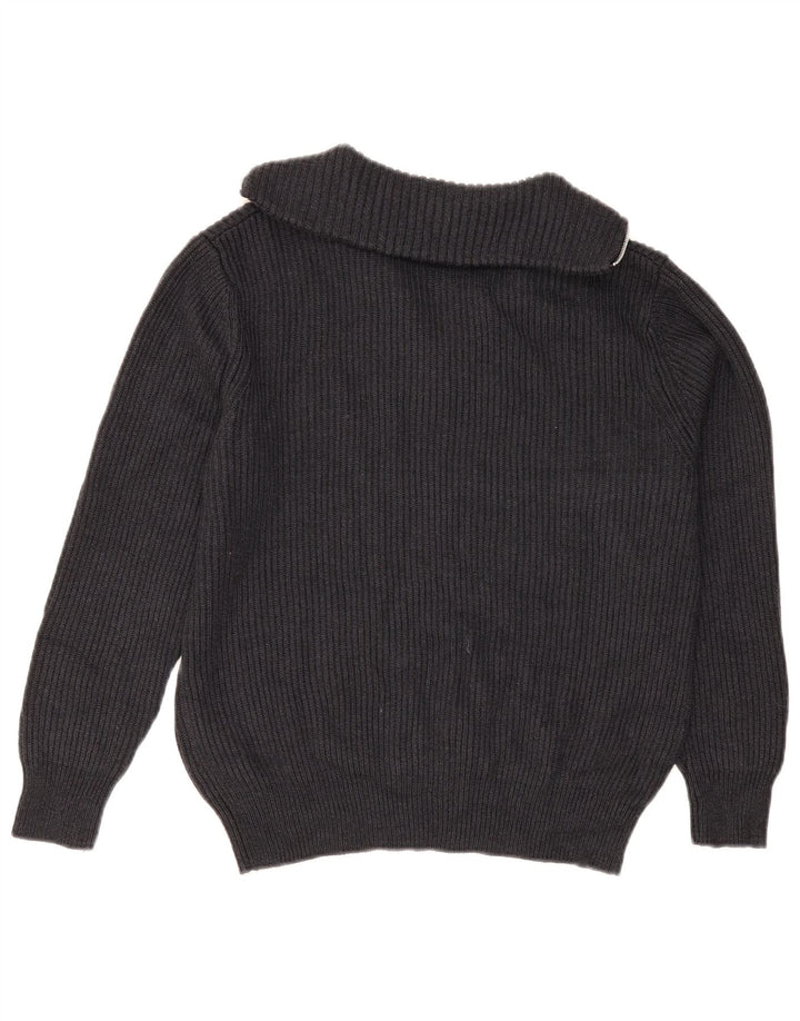 Zara Mens Zip Neck Jumper Sweater Small Gris Poliéster