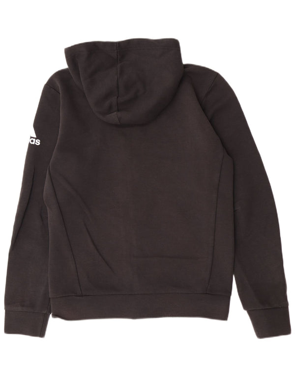 Adidas - Sudadera con capucha y cremallera para hombre, talla pequeña, algodón negro