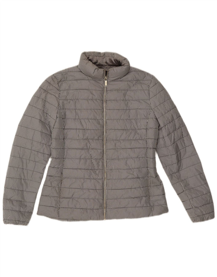 Massimo Dutti Chaqueta Acolchada Mujer UK 44 Gris Medio Vichy Poliéster