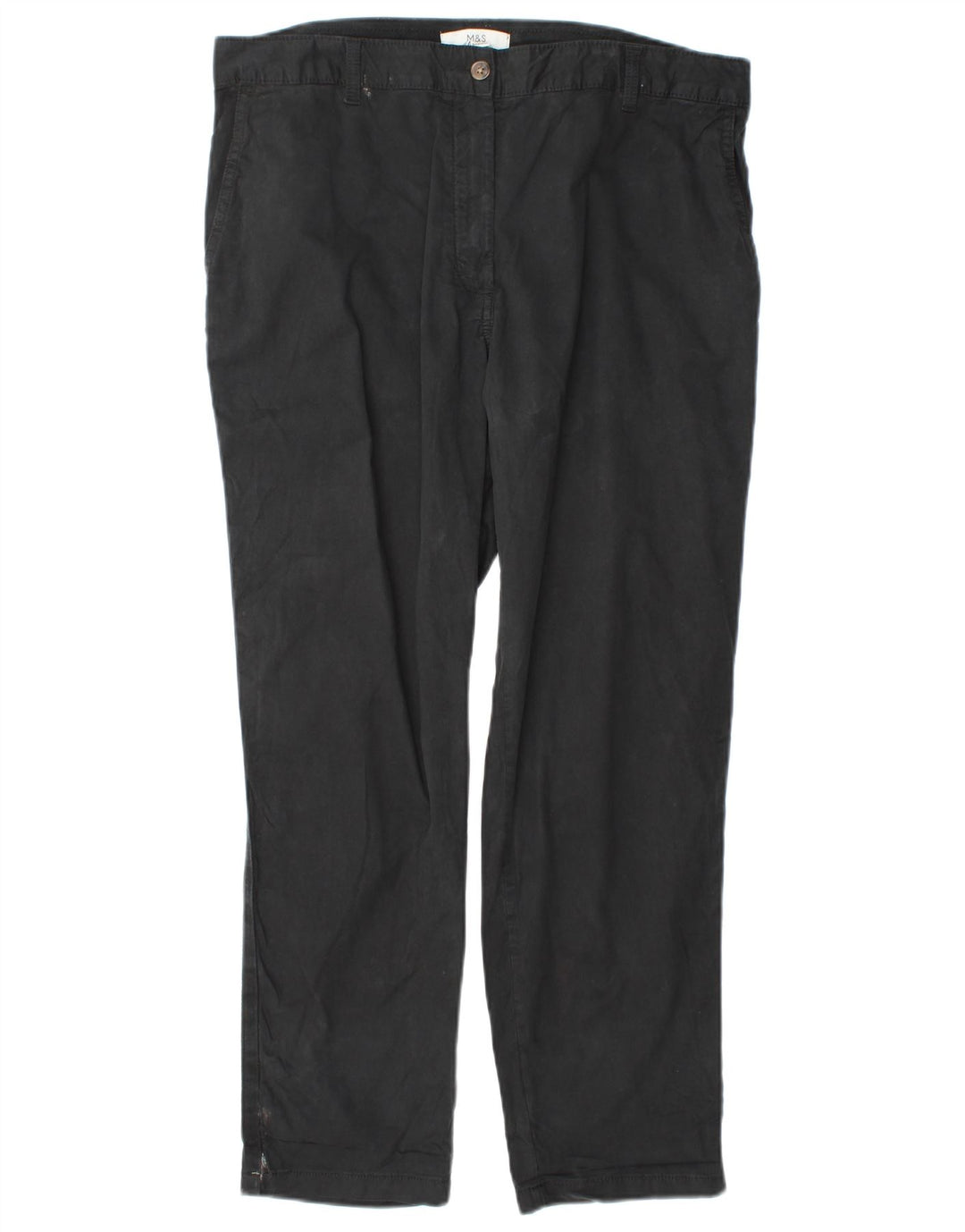 Marks & Spencer Pantalones Regulares para Mujer UK 40 W38 L29 Algodón Negro