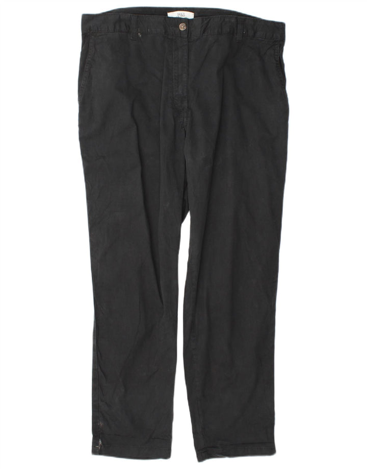 Marks & Spencer Pantalones Regulares para Mujer UK 40 W38 L29 Algodón Negro