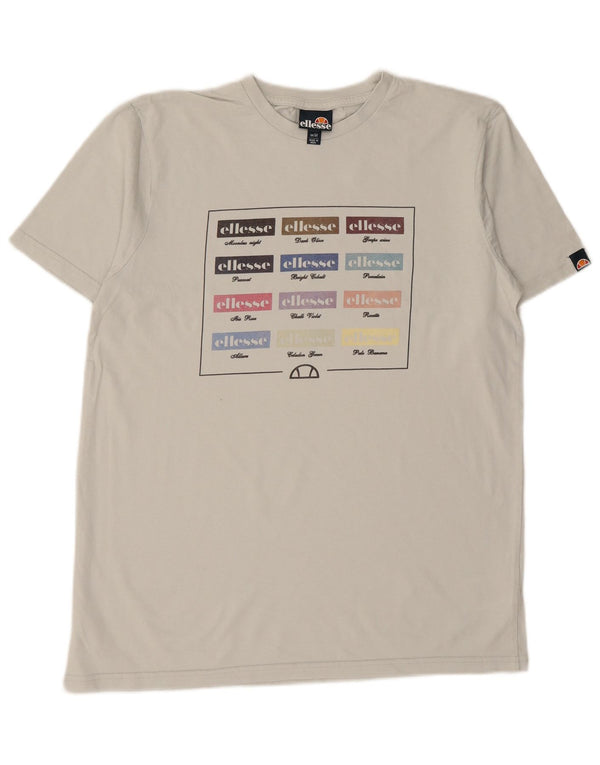 ELLESSE Camiseta gráfica para hombre Top de algodón gris medio