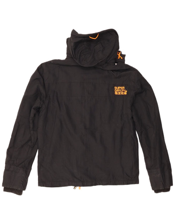 Superdry Womens Graphic Windbreaker Jacket UK 14 Medium Black