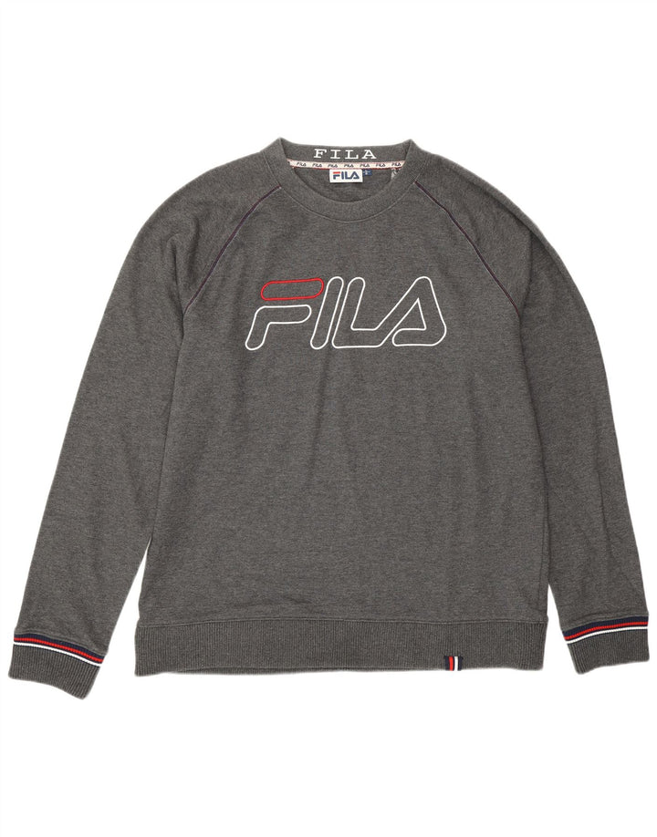 Fila Hombre Graphic Sudadera Jumper Grande Gris Algodón