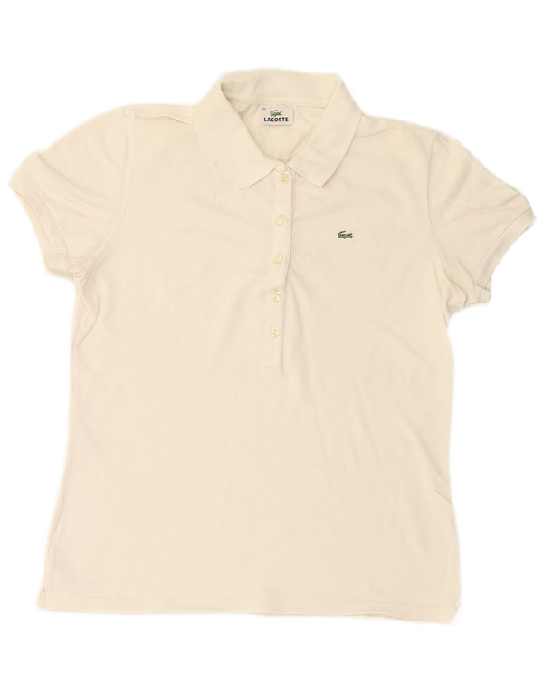 Polo LACOSTE para mujer talla 44 algodón blanco grande