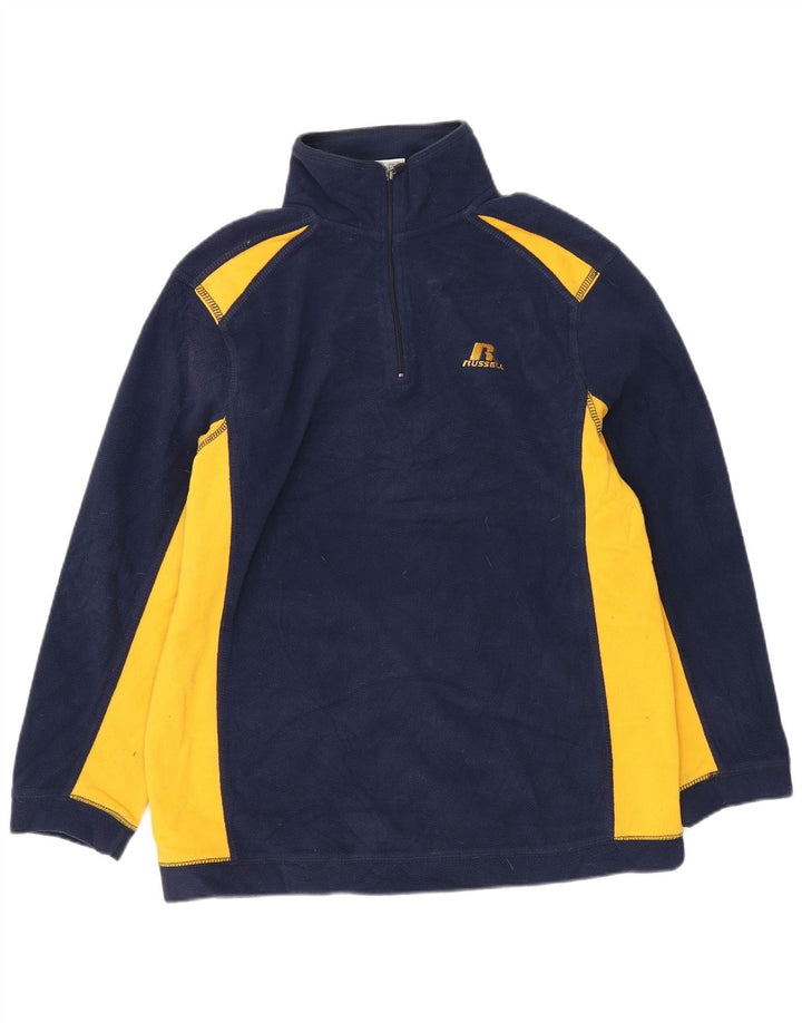 Russell Athletic - Jersey de forro polar para mujer, talla 10/12, tamaño mediano, azul marino, poliéster