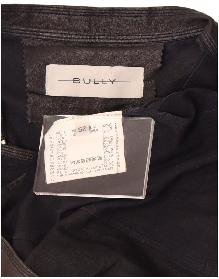 Vintage hombres cuero Racer chaqueta Reino Unido 38 cuero negro medio