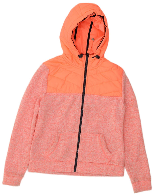 Superdry Mujer Sudadera con capucha y cremallera UK 44 Grande Poliéster con bloques de color rosa