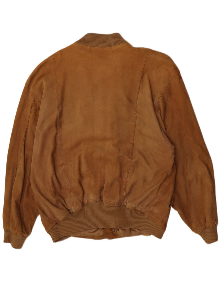 Vintage hombres ante bomber chaqueta IT 54 2XL marrón retro