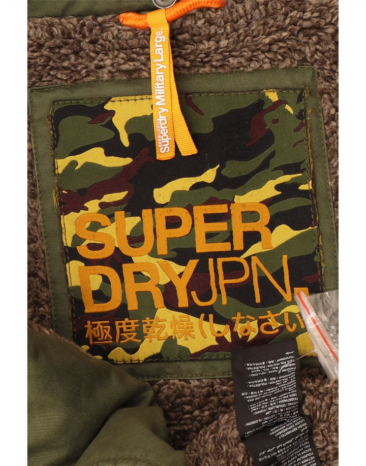 Superdry Chaqueta militar para hombre UK 40 Large Algodón verde