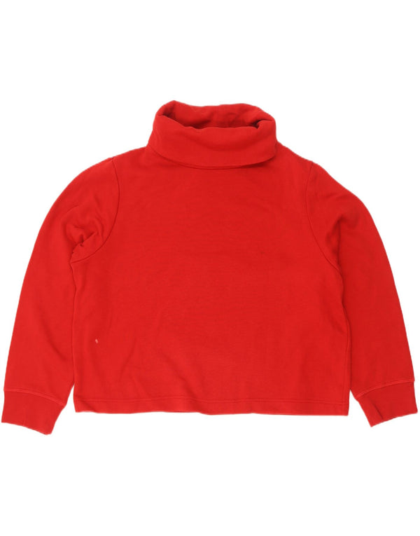 Zara Mujer Oversize Crop Roll Neck Sudadera Jumper UK 40 XL Rojo