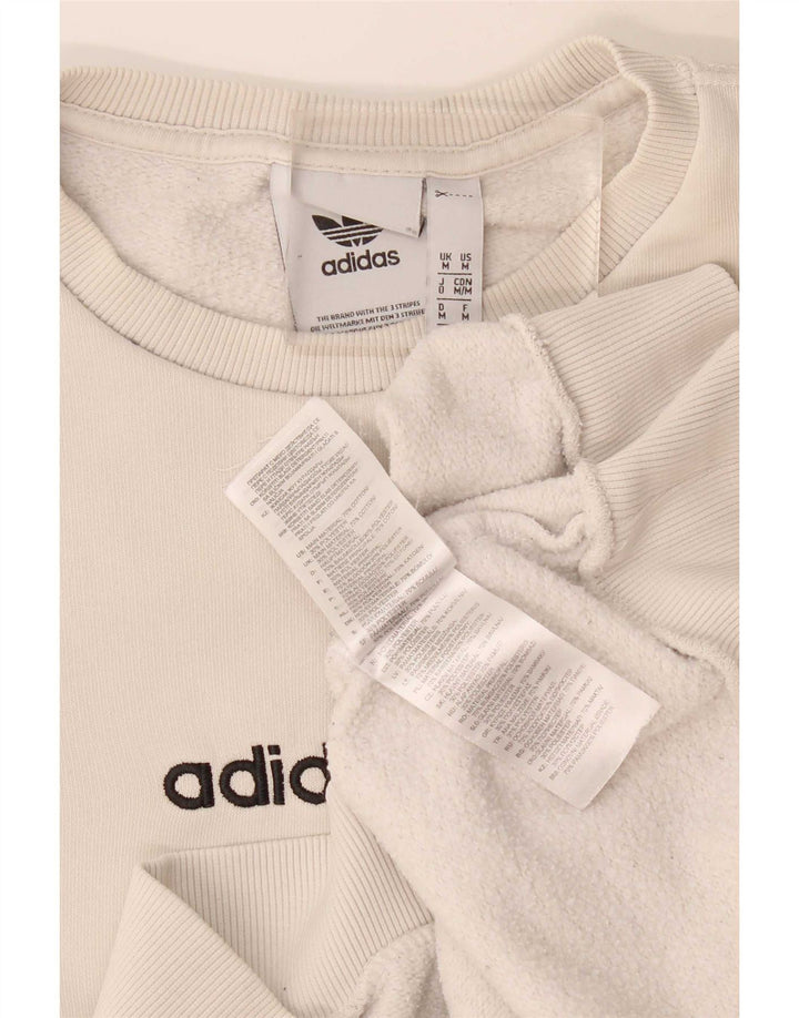 Adidas Hombre Sudadera Gráfica Jumper Algodón Beige Medio