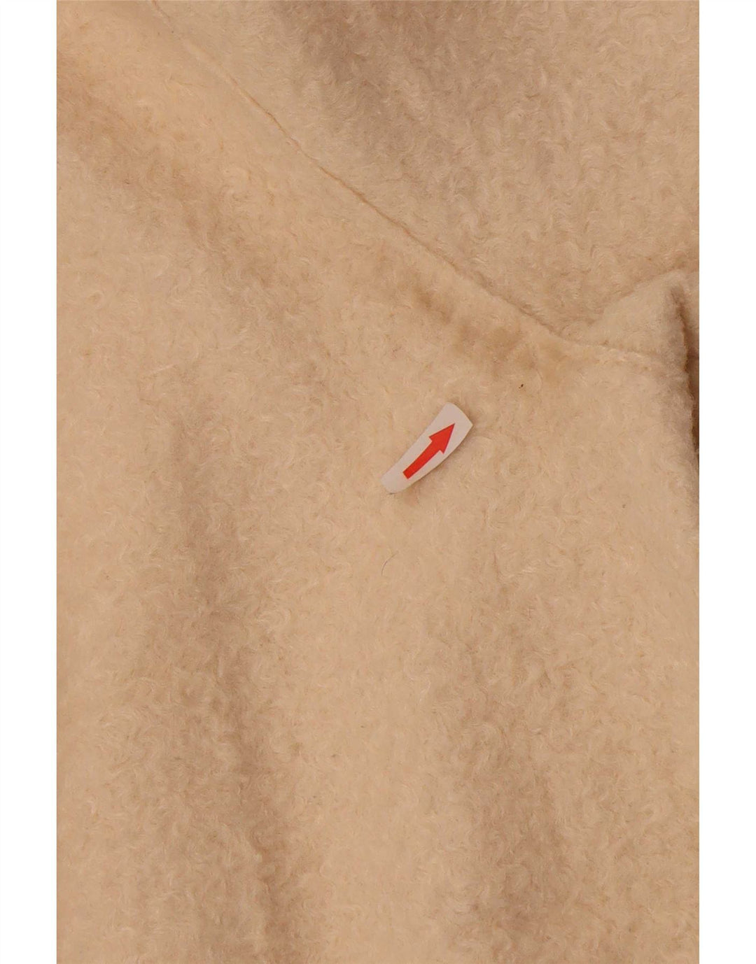 Zara Mujer Abrigo De Lana Extragrande UK 44 Poliéster Beige Medio