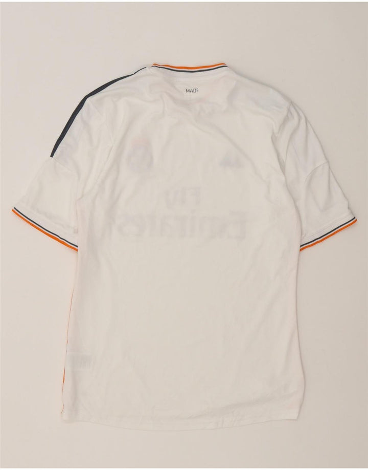 Adidas Mens Real Madrid Graphic Camiseta Top Medio Blanco Poliéster