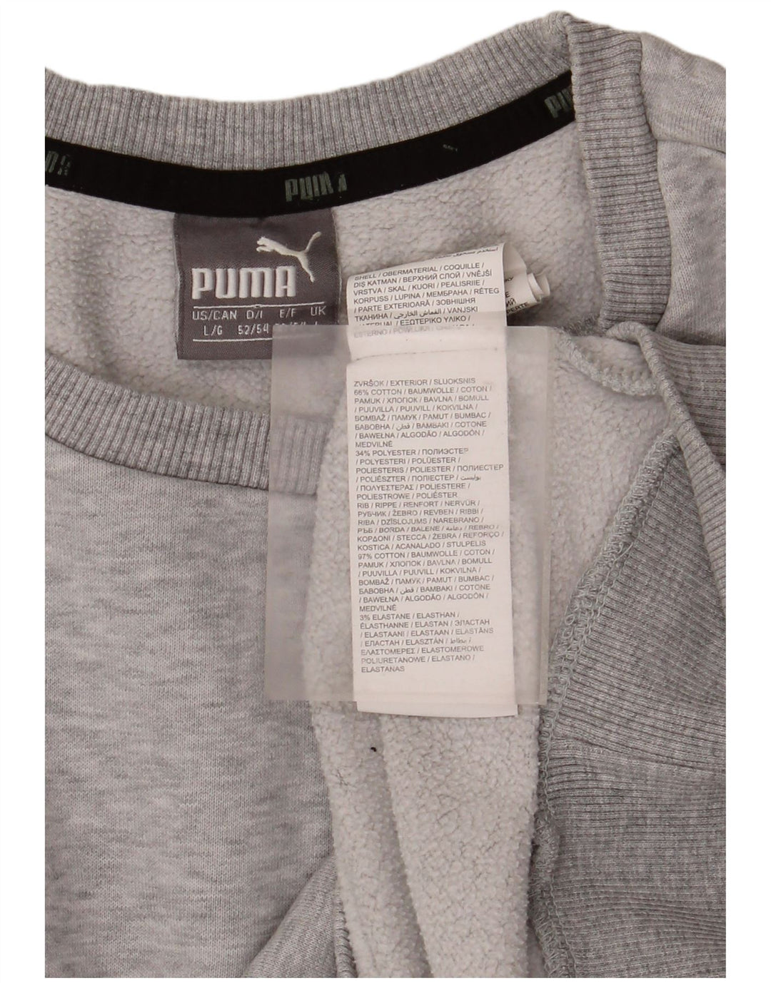 Puma Sudadera Jumper para hombre de algodón moteado gris grande