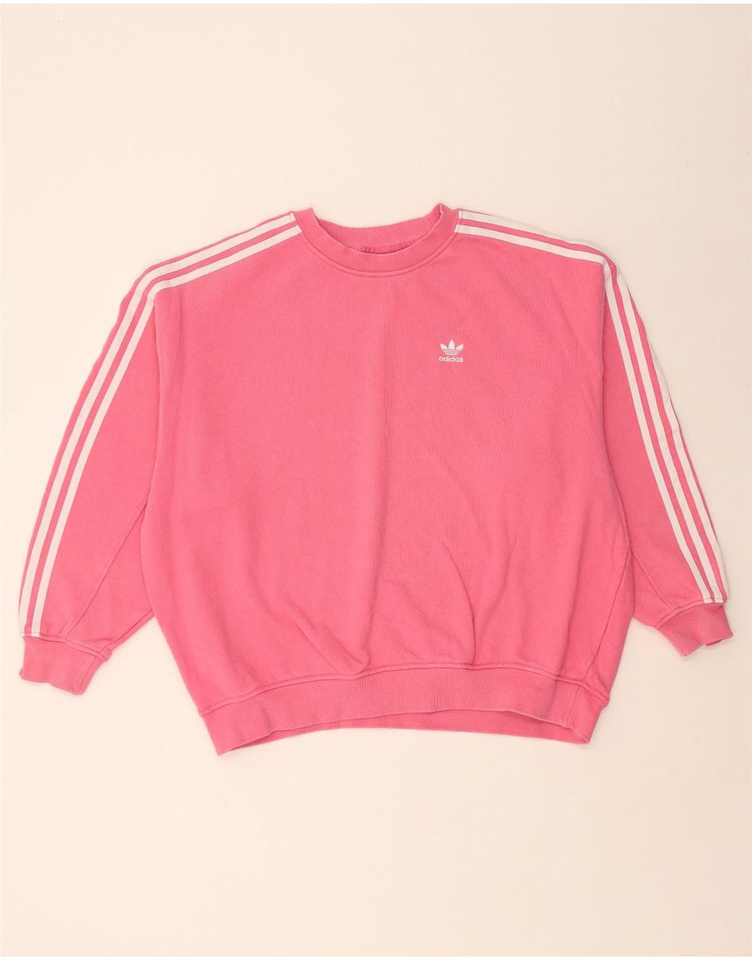 ADIDAS Womens Oversized Sweatshirt Jumper UK 8 Small  Pink Cotton