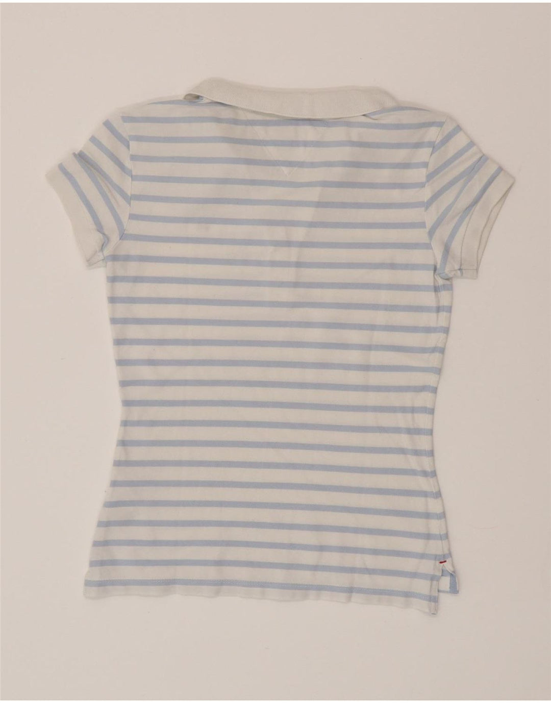 TOMMY HILFIGER Polo ajustado para mujer UK 6 XS Algodón a rayas azules