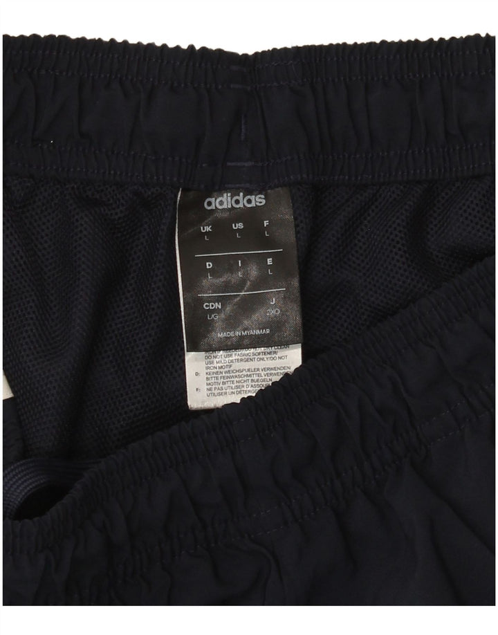 Adidas - Pantalones cortos deportivos para hombre, talla grande, poliéster, color azul marino