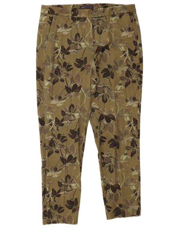 Marks & Spencer Pantalones Chinos para Mujer UK 40 Large W34 L29 Verde Floral