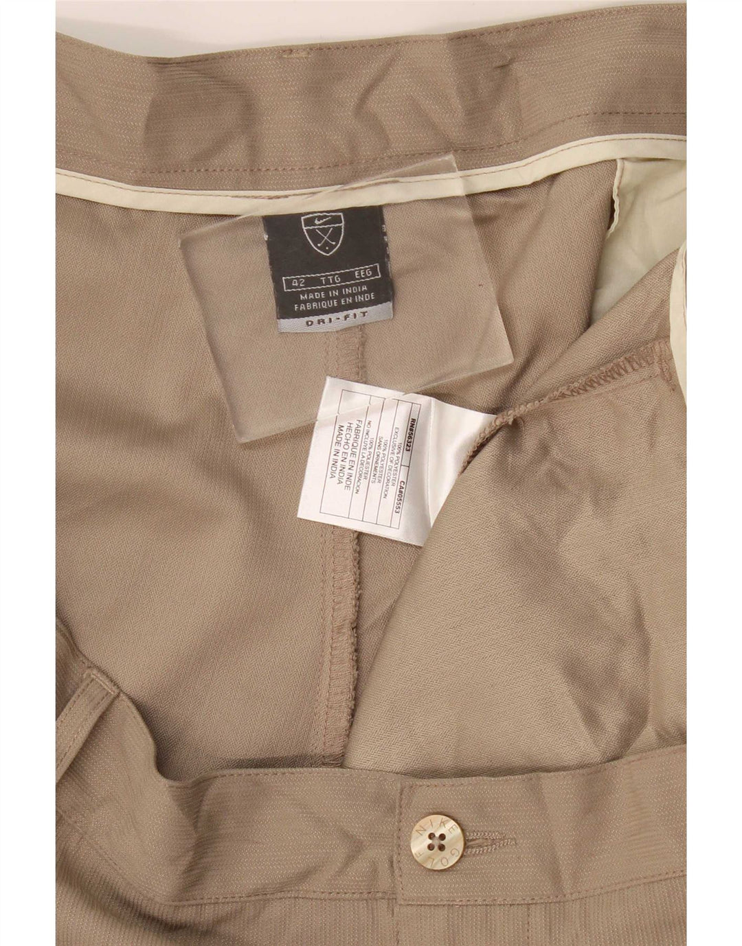 Nike Dri Fit - Pantalones cortos chinos para hombre, color beige, poliéster, W42, 2XL