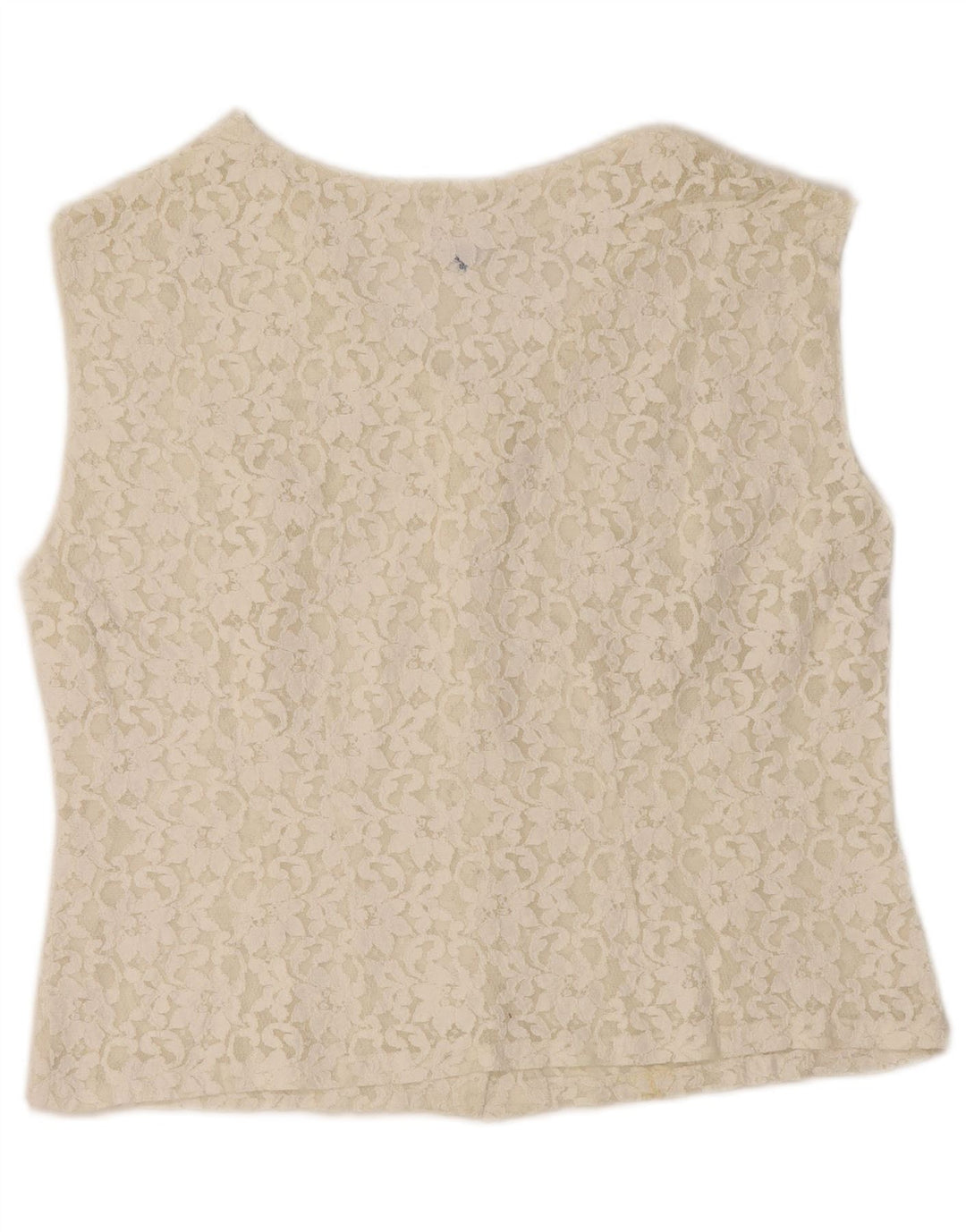 VINTAGE Blusa sin mangas para mujer IT 50 XL Off White Floral