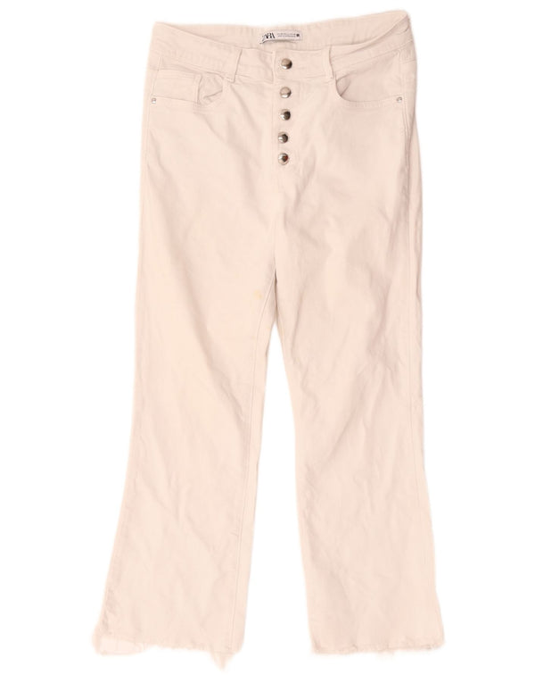 Zara Jeans de pierna ancha para mujer Small W28 L27 Blanco Algodón