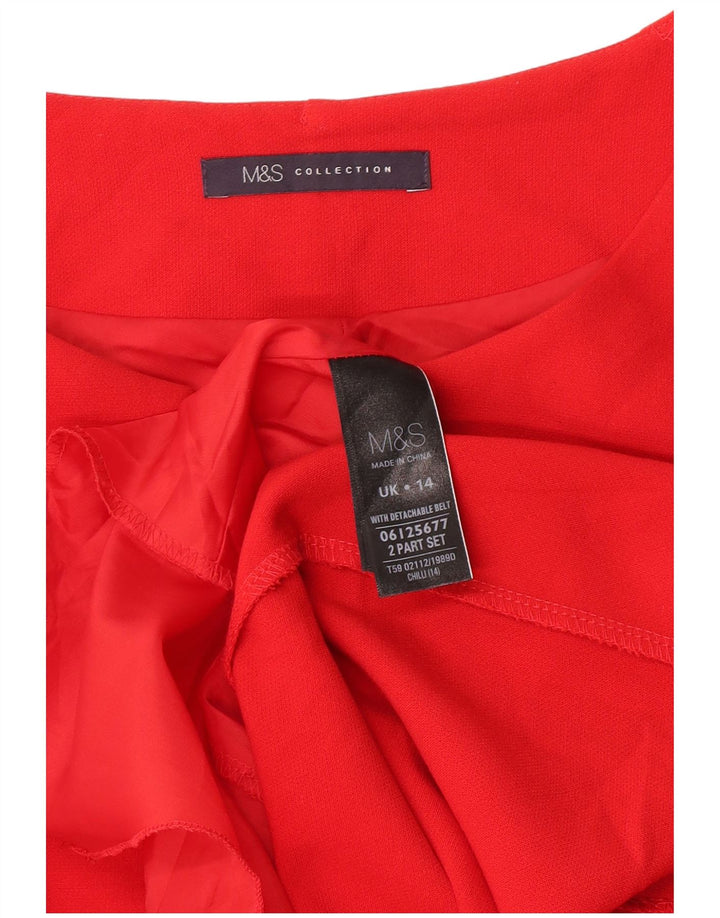 Marks & Spencer Vestido tubo para mujer UK 44 Grande Poliéster rojo