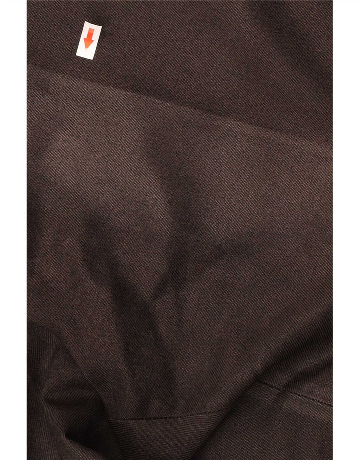 Marks & Spencer Pantalón de traje regular recto para hombre W42 L29 Poliéster marrón