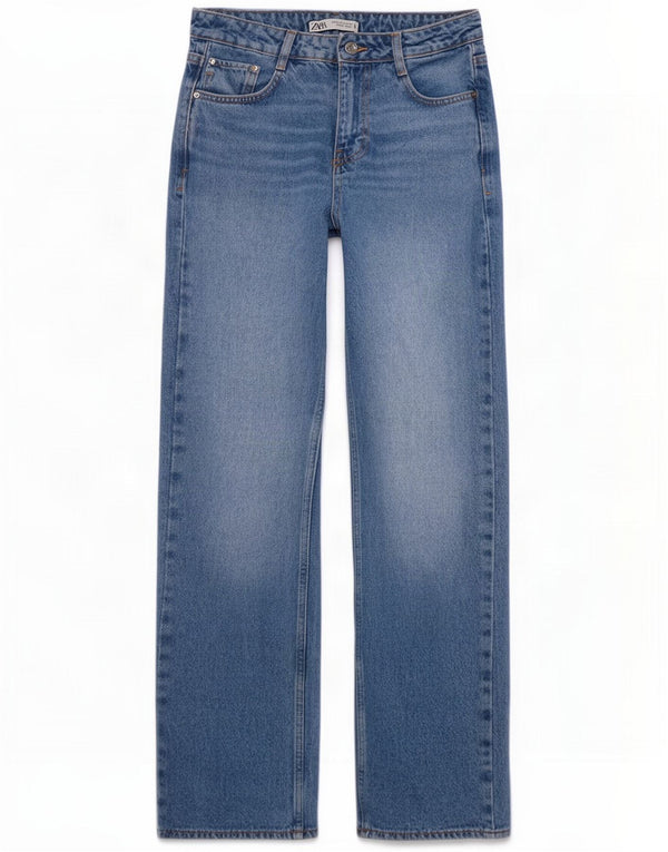 Zara Jeans rectos para mujer EU 36 XS W26 L29 Azul Algodón