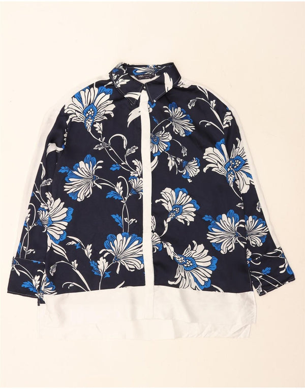 Marks & Spencer Blusa camisera extragrande para mujer UK 46 Grande Azul marino Floral