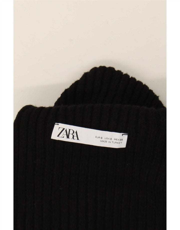 Zara Mujer Oversize Crop Roll Neck Jumper Sweater UK 10 Small Negro
