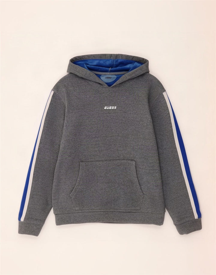 Guess Hombre Sudadera Con Capucha Jersey Gris Medio Colorblock Poliéster